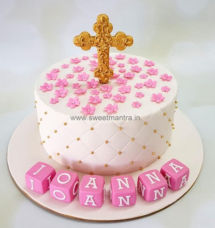Christening cake for girl