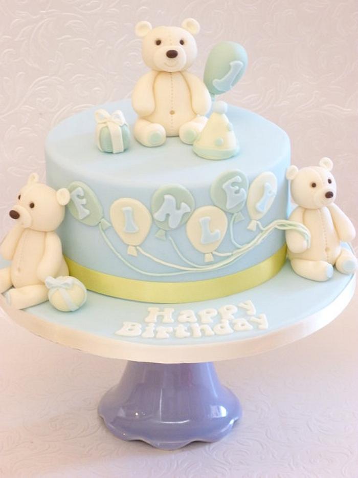 Teddy & balloon cake