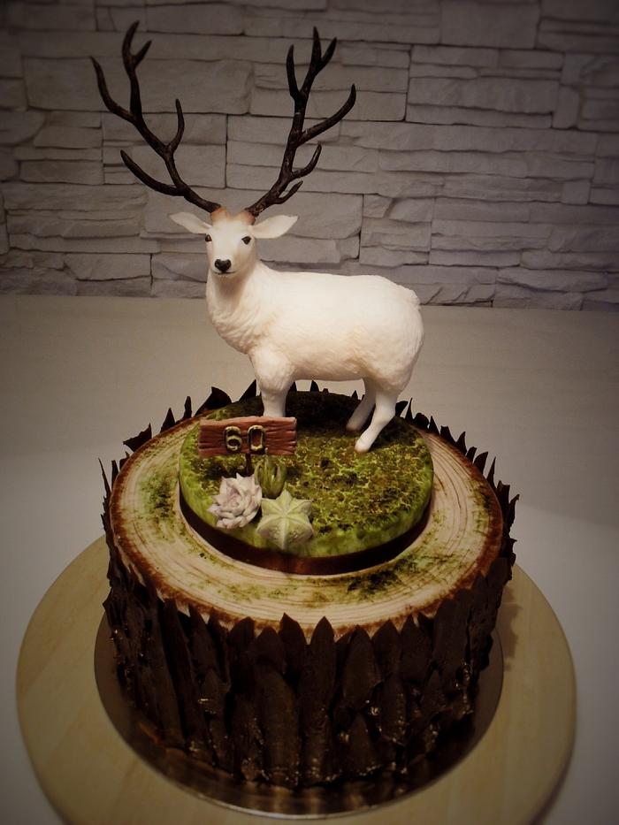 Deer and cake to a hunter