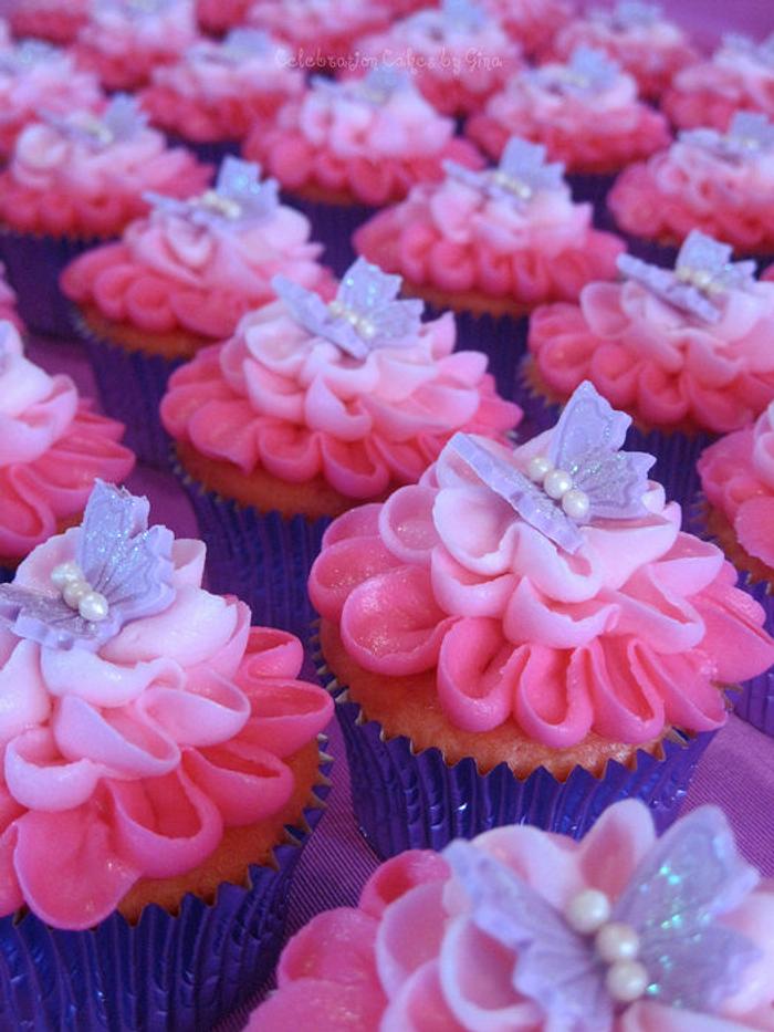 Butterfly kissed Strawberry Cupcakes 