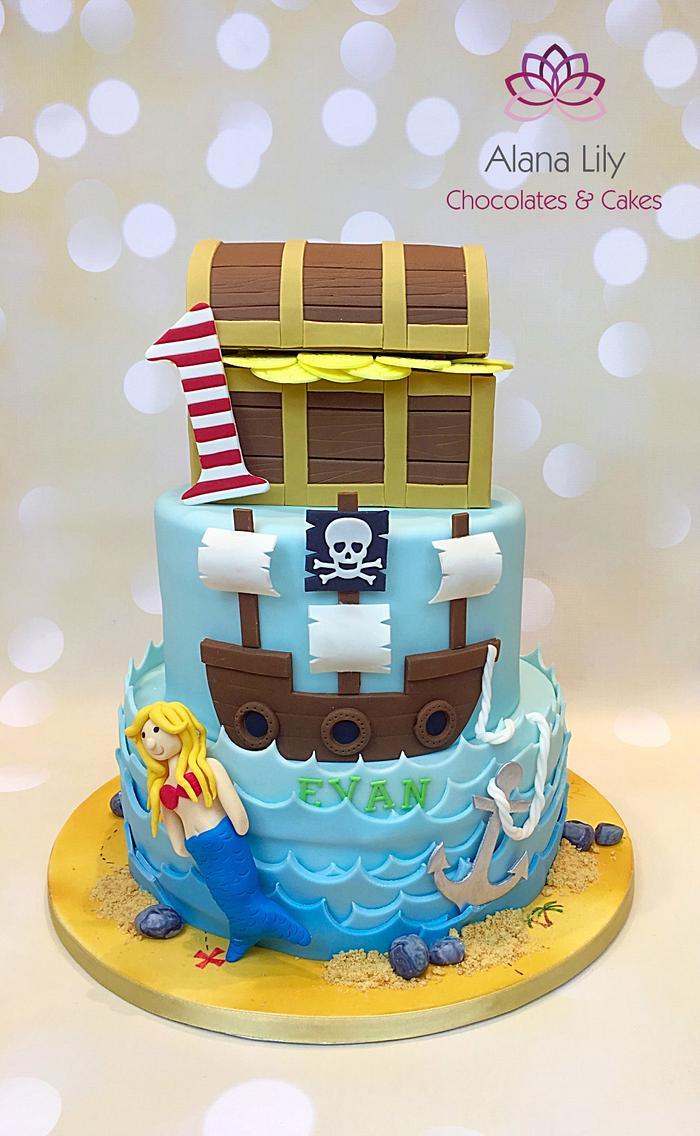 Pirate themed birthday cake