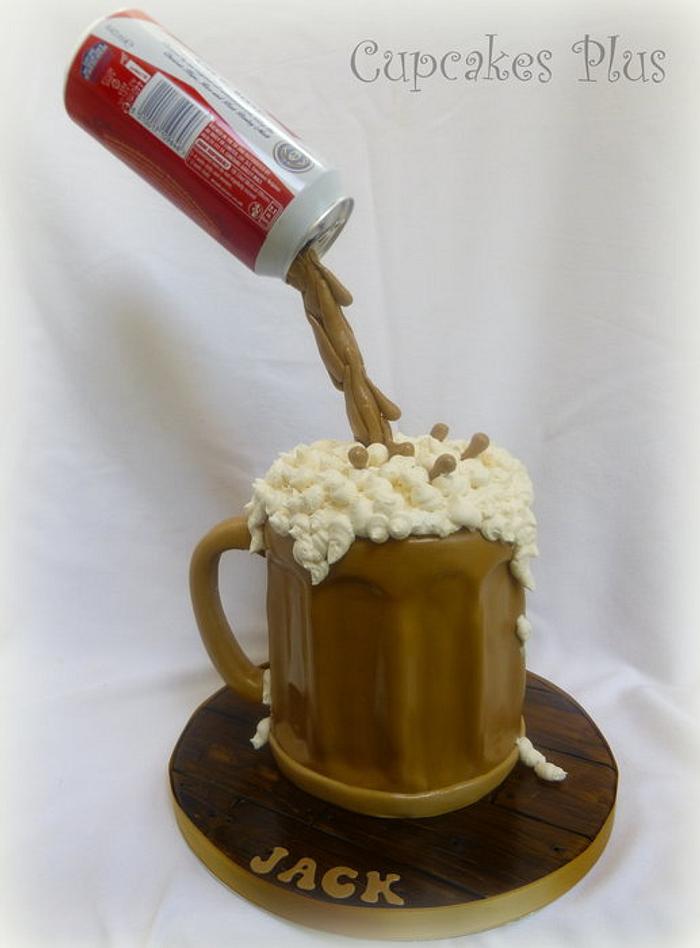 Floating beer can cake