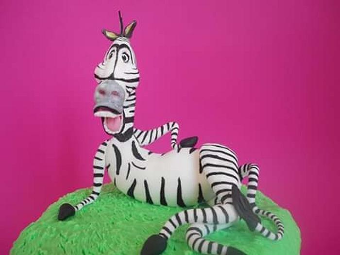 zebra topper cake
