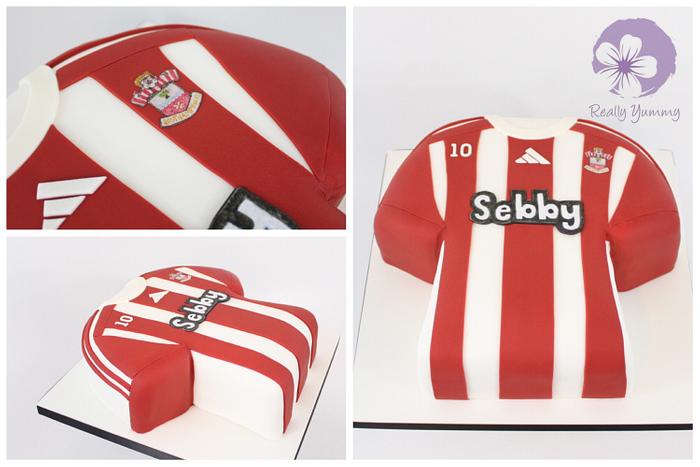 Southampton football club shirt cake