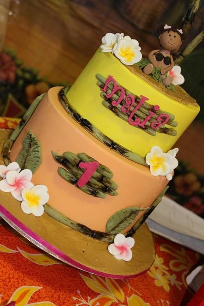 Aloha First Birthday cake