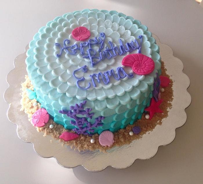 Underwater theme birthday cake