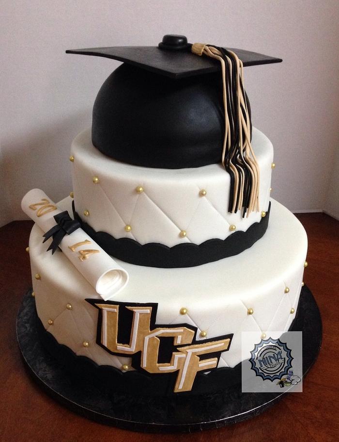 2 Tiered College Graduation Cake