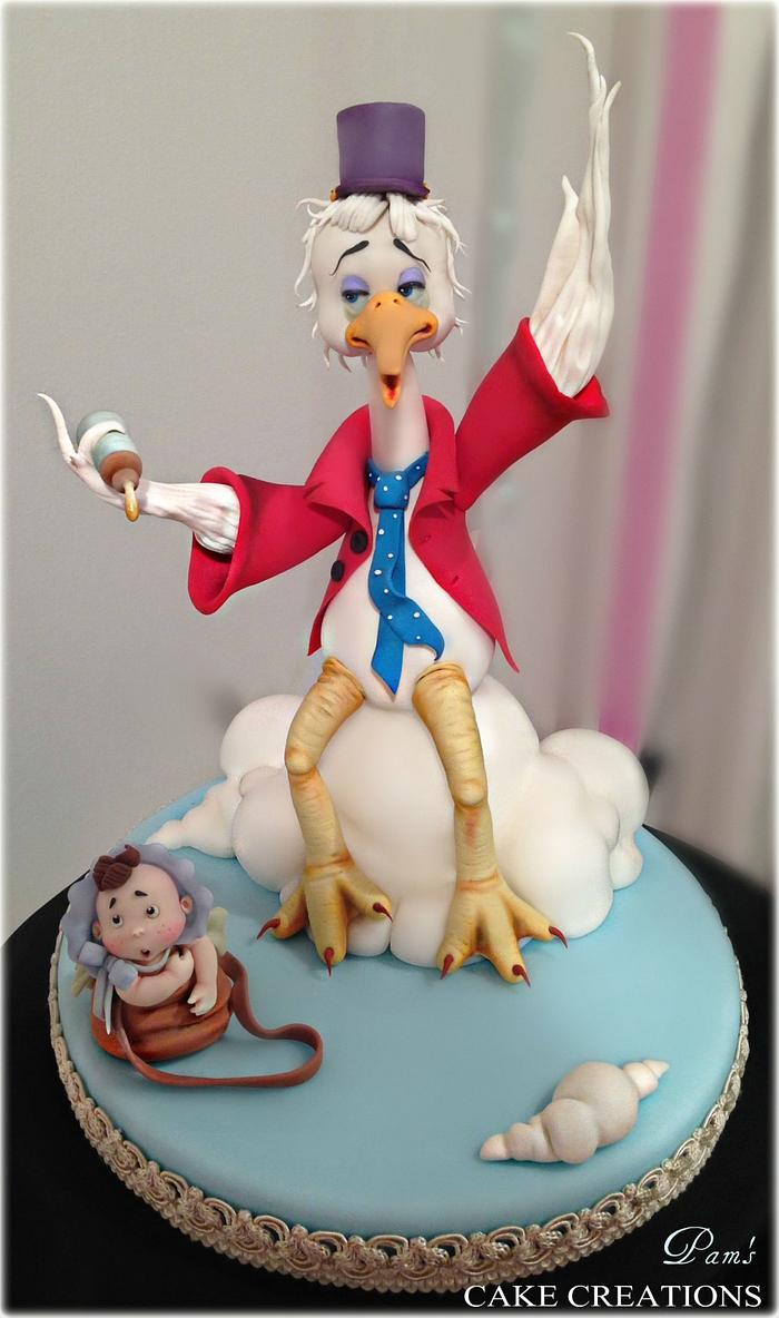 stork and Baby cake topper