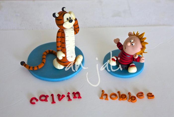 Calvin and Hobbes cake toppers