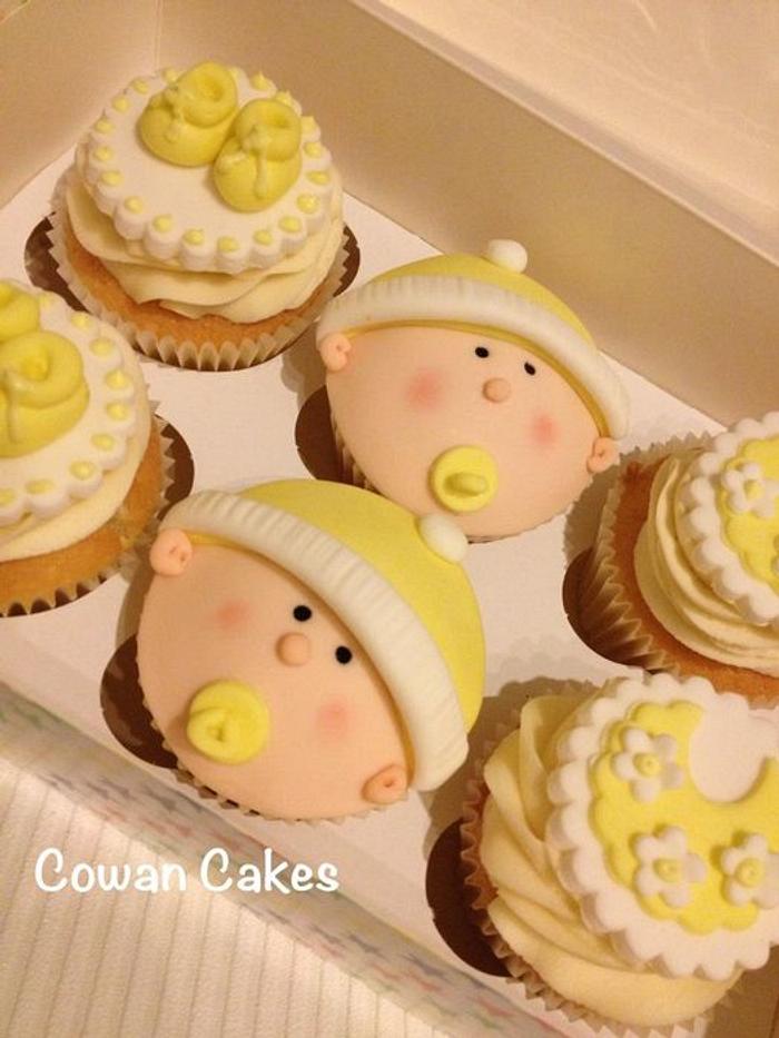 Baby shower lemon cupcakes