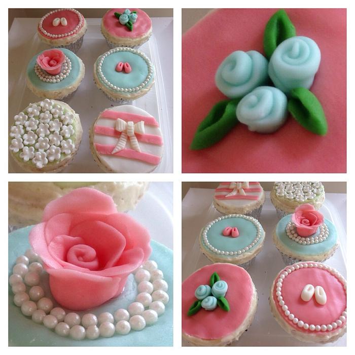 Baby girl celebration cupcakes