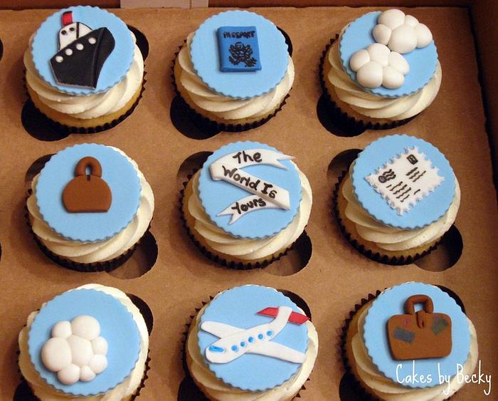 Travel Themed Cupcakes