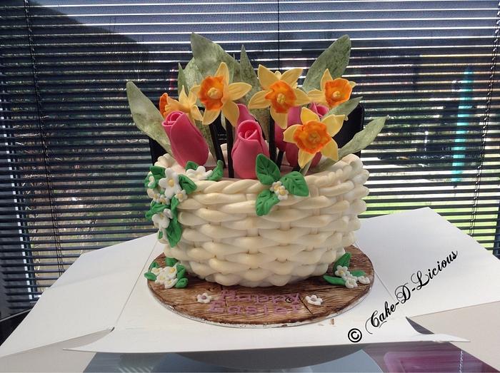 Easter Flower Basket Cake