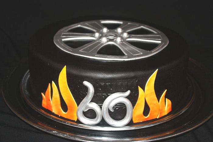 16"Tyre cake for a petrolhead 