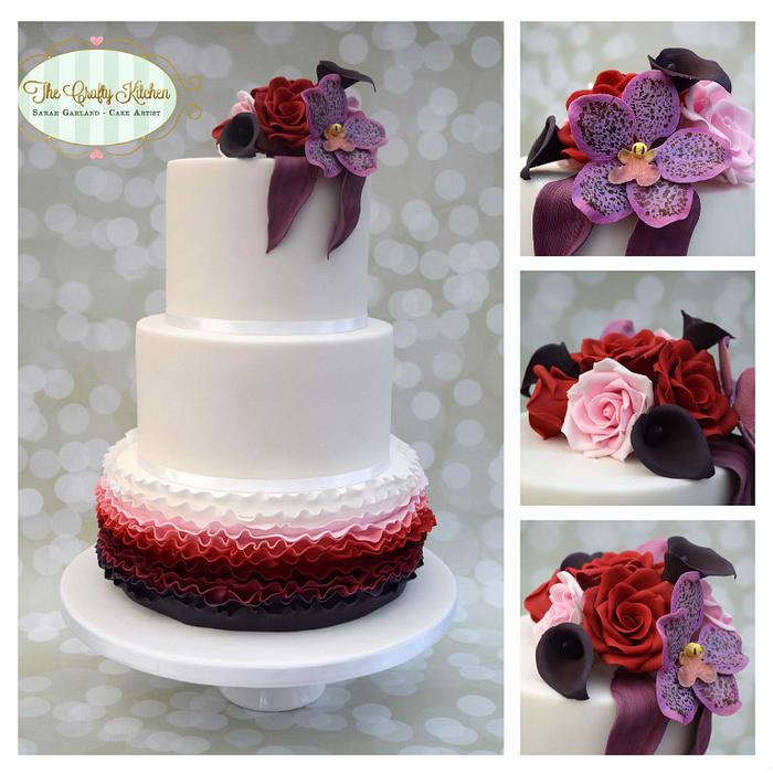 Plum and Berry Wedding Cake