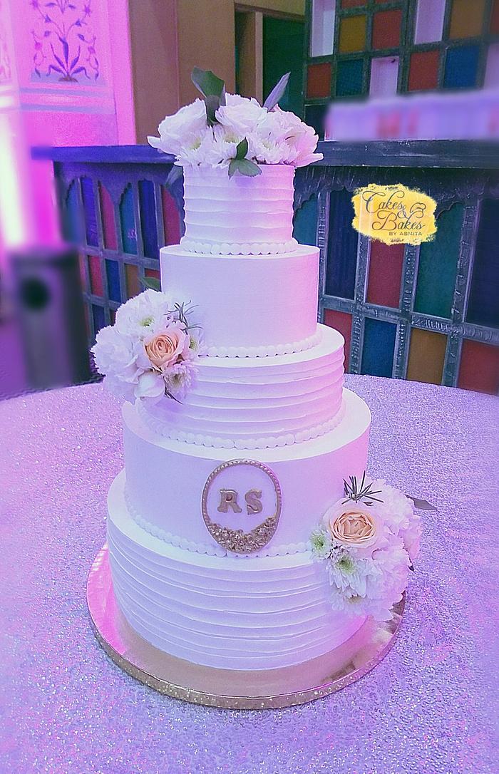 Whipped Cream Wedding Cake 