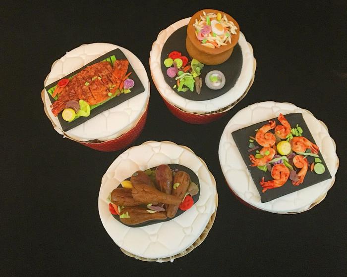 Food theme Miniatures cupcakes 