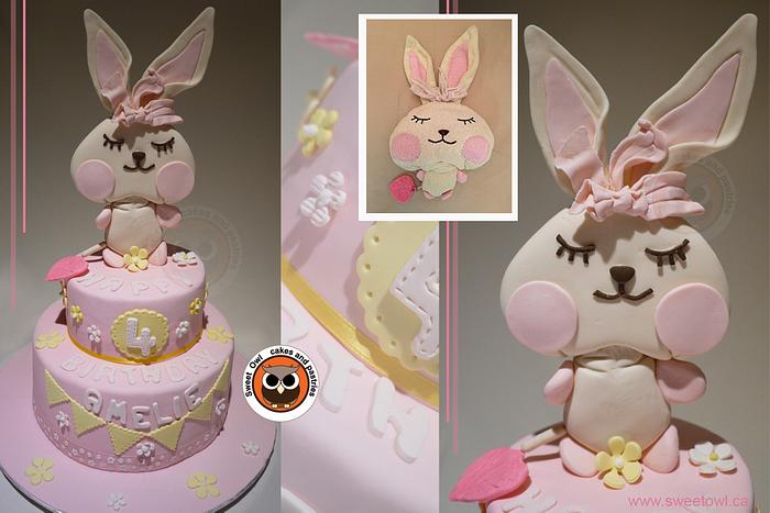 big rabbit cake topper cake