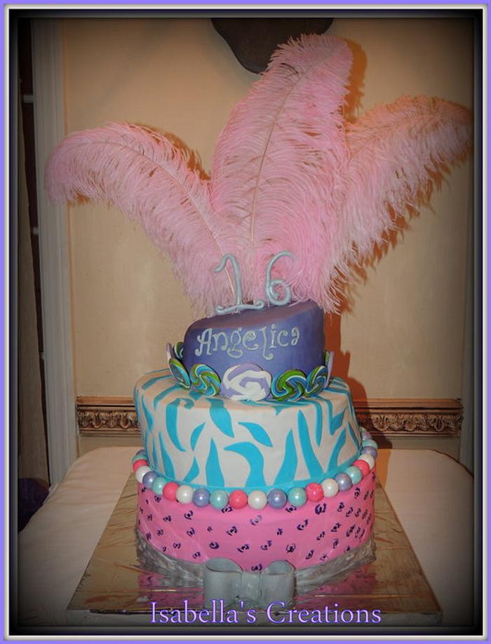 Candy themed Sweet 16 cake