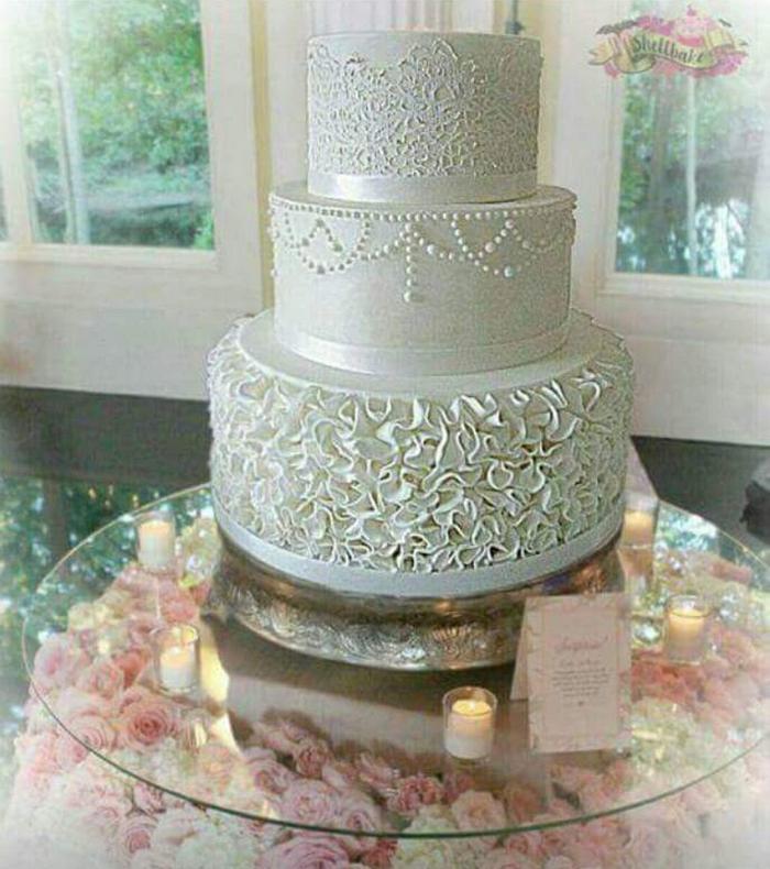 Ruffle wedding cake