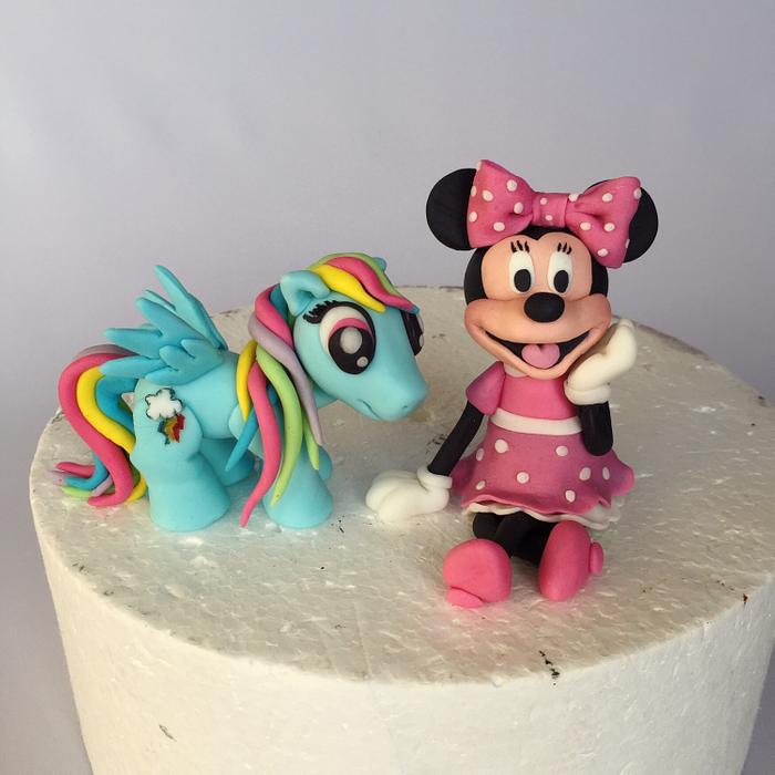Minnie Mouse and Rainbow dash topper