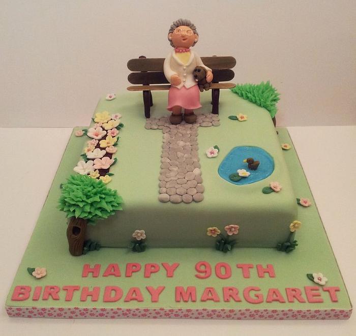 90th Birthday Garden Cake