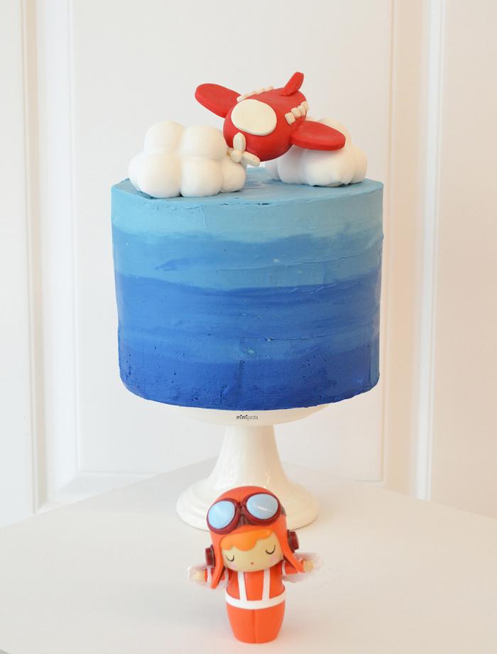 Ombre Airplane Cake