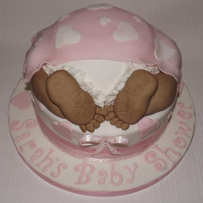 Bottom's up Baby shower cake 