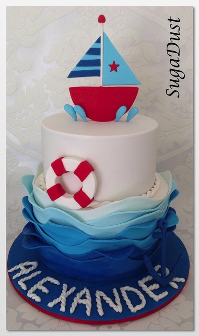 Nautical Christening cake