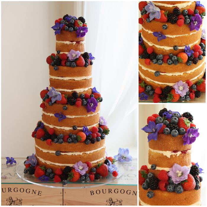Tumbling Berries wedding Cake