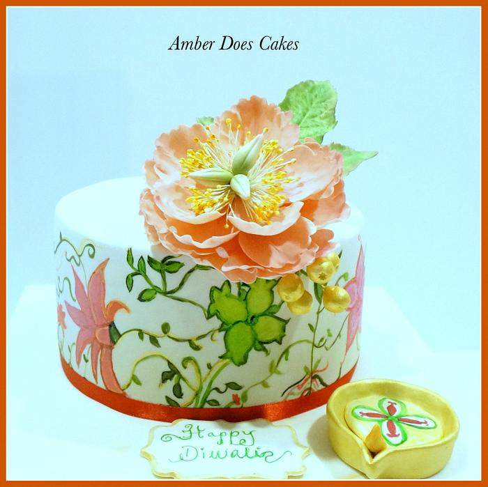 Handpainted Floral Cake 