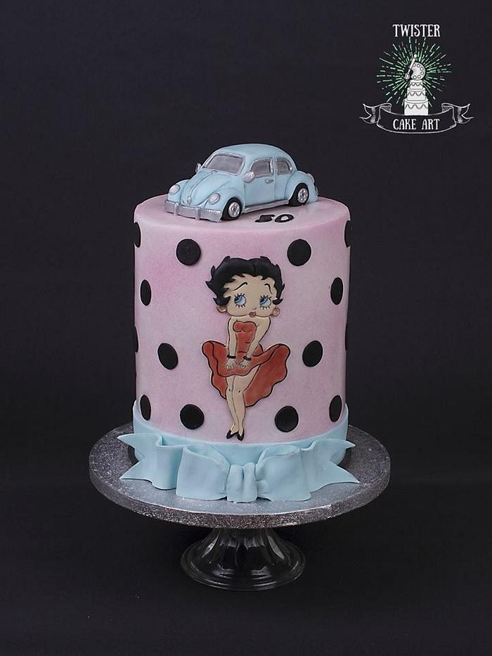 Betty boop and vw beetle