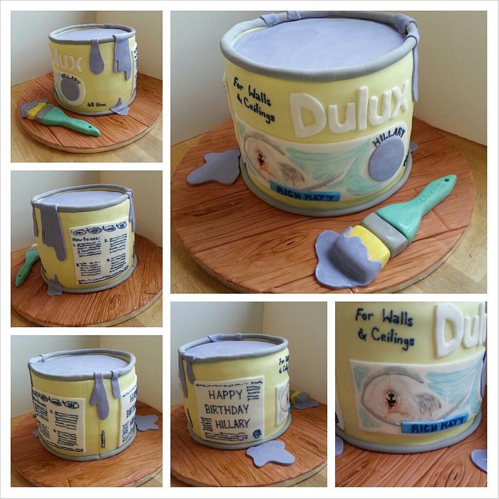 Dulux paint tin cake