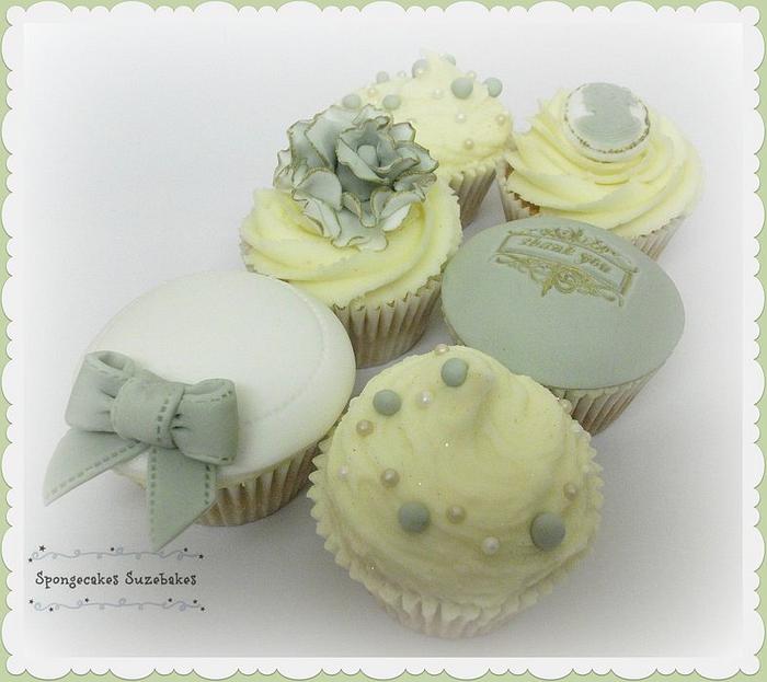 French Grey Vintage Cupcakes