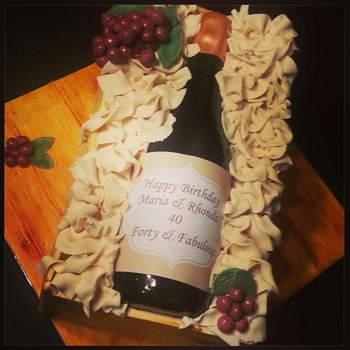Wine Bottle Theme cake for 40th Birthday