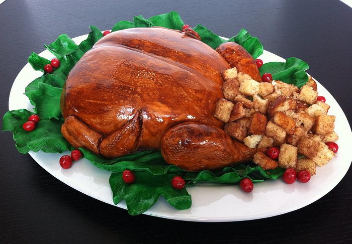 Roast turkey cake