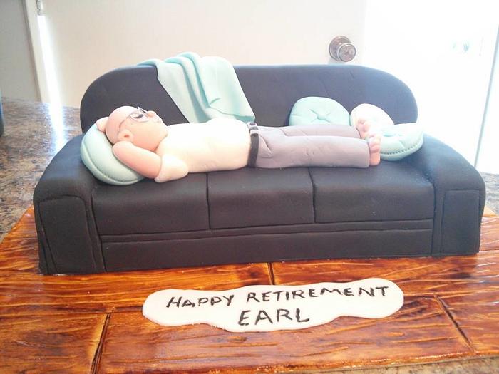 Retirement sofa cake