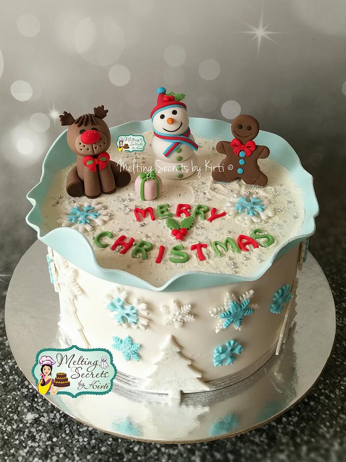 Winter wonderland Christmas theme cake