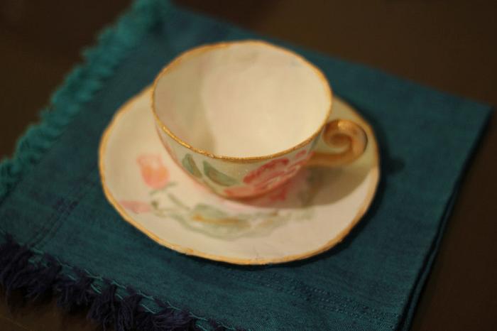 Gum paste teacup and saucer