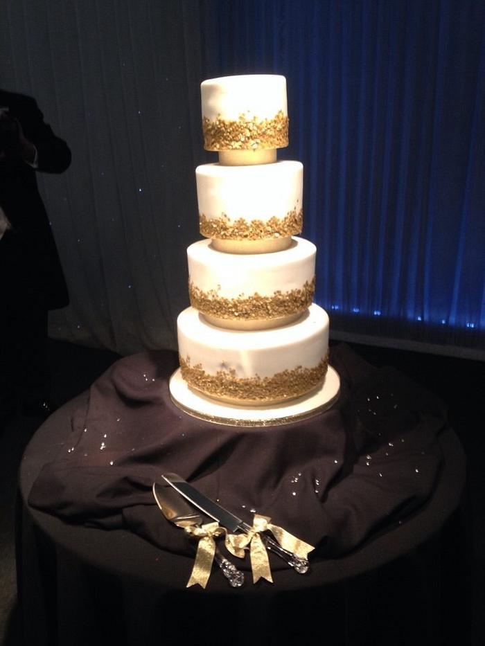 Golden sequin cake