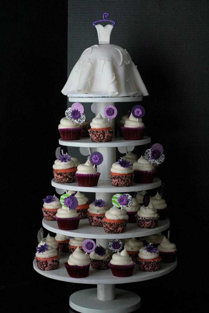 Bridal shower cupcake tower.