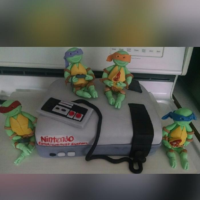 Ninja turtle Nintendo cake