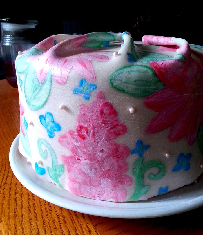 Floral Cake - Handpainted