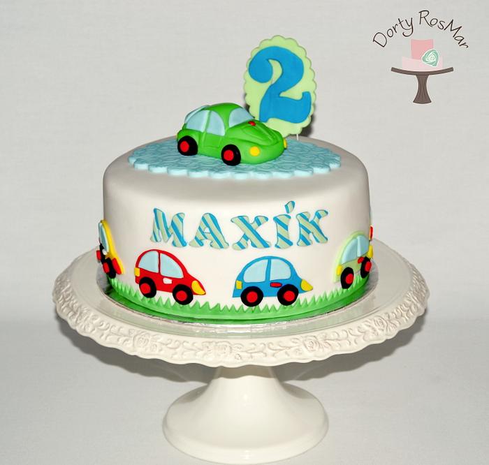 Cake with toy cars