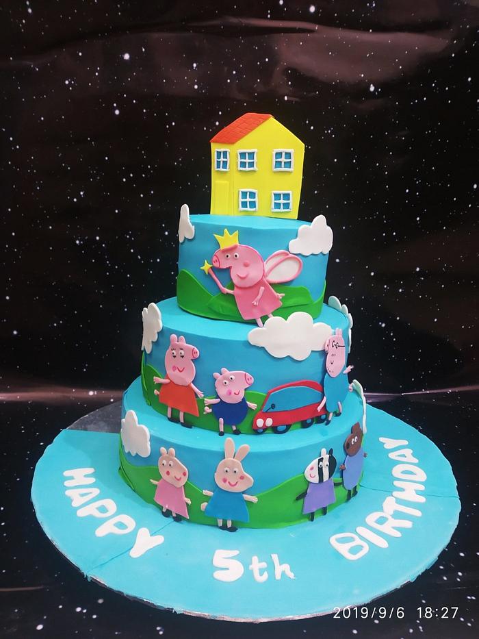 Peppa pig themed cake