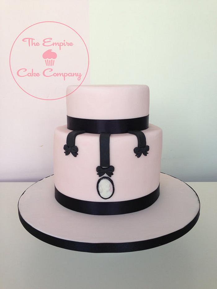 Cameo pink wedding cake
