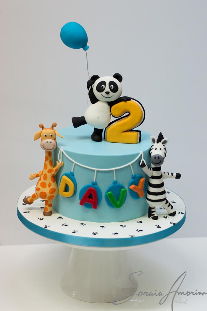 Panda and friends cake