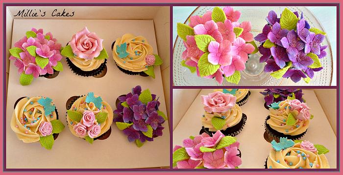 Hydrangea cupcakes 