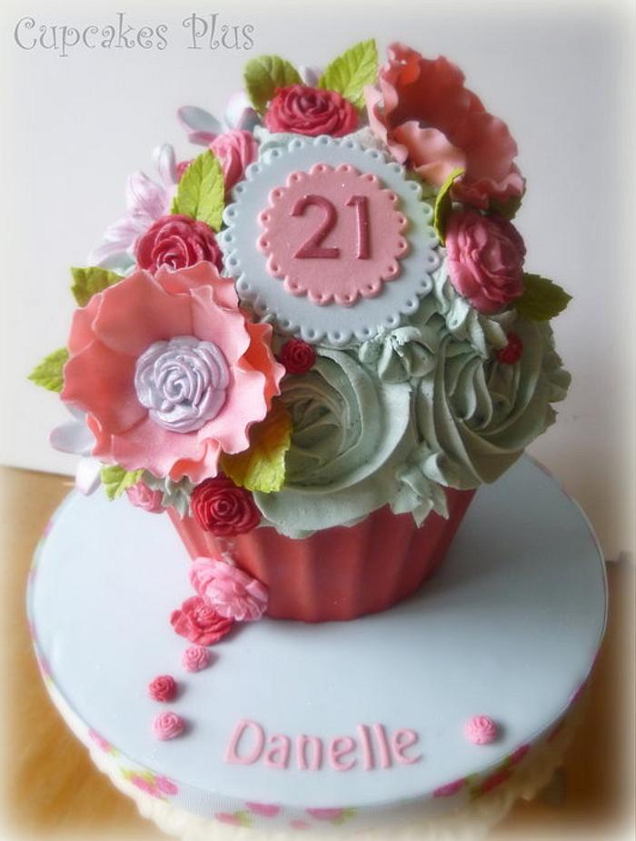21st Birthday giant cupcake