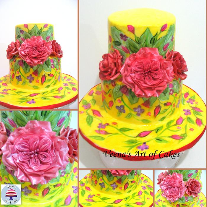 Mothers Day Hand Painted Cake for Super Mom Cake Collaboration 